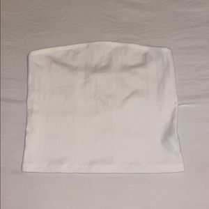white ribbed tube top